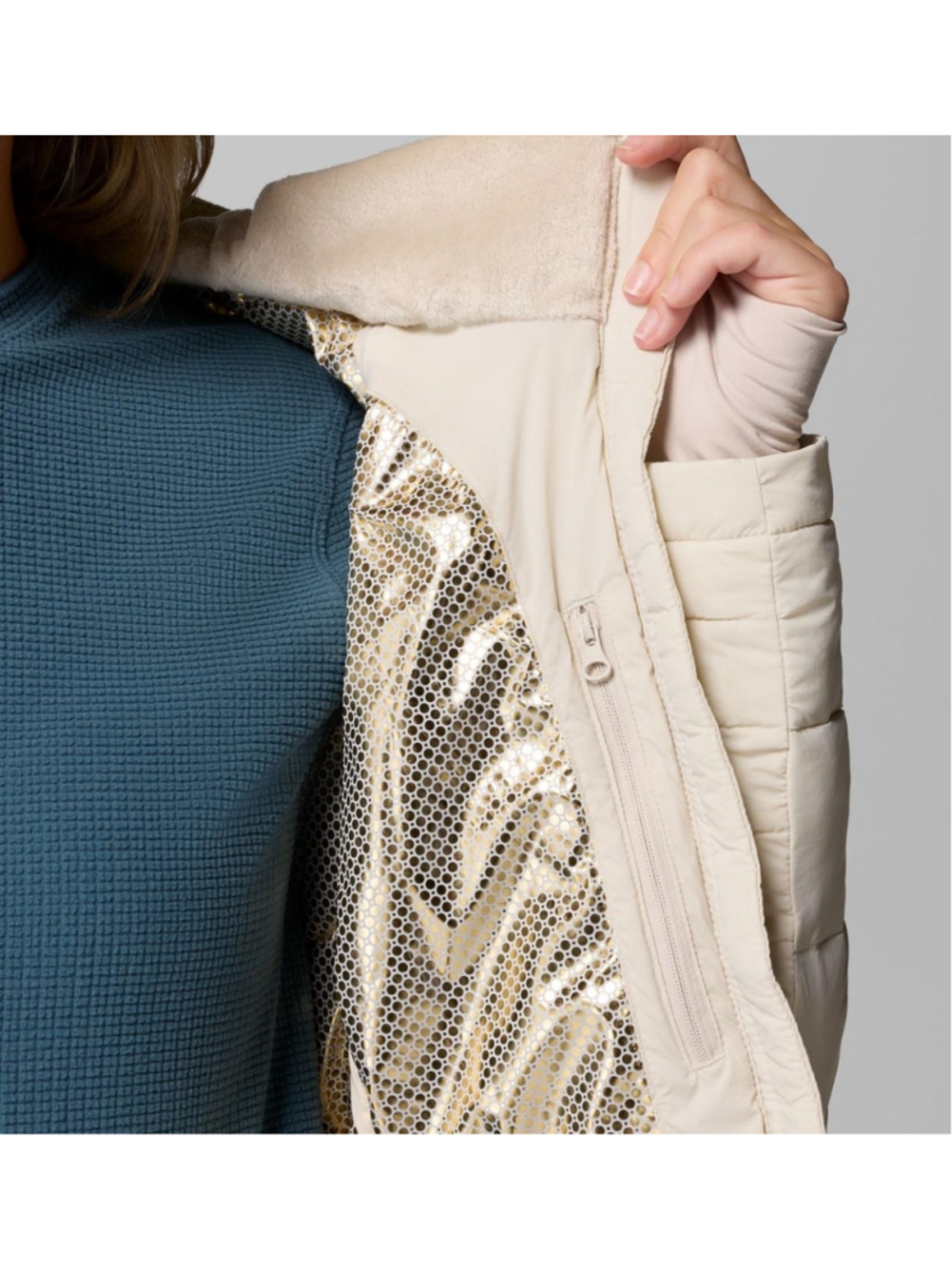 Columbia Joy Peak II Mid Hooded Jacket Womens XXL Ivory Omni-Heat NWT - Picture 5 of 9